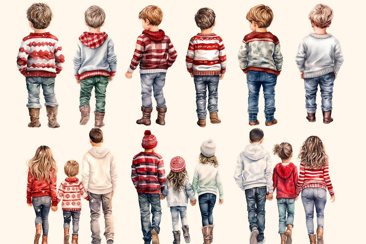 Family in Christmas sweaters clipart, a Person Illustration by Hello My Print (Photo 9 of 9)