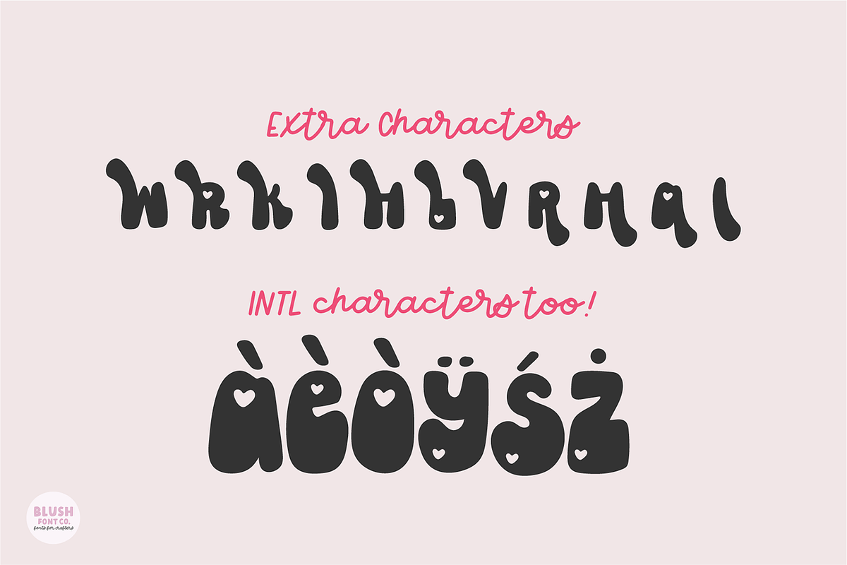 LOVERS HEARTS a Retro Valentine Font, a Font by Blush Font Co. (Photo 7 of 9)