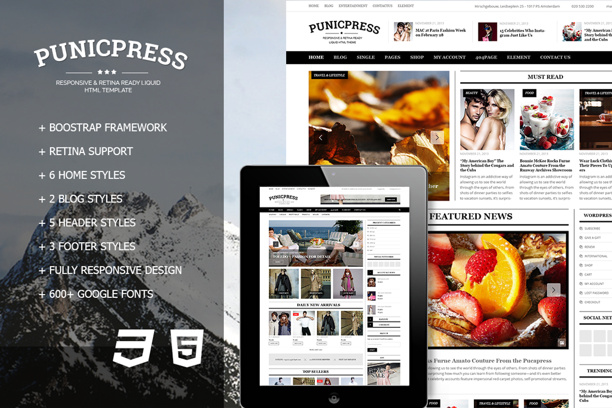 PunicPress - Magazine HTML5 Template, a HTML Template by PunicaTheme
