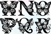 Butterfly Monogram Alphabet PNG, an Illustration by CraftArtStudio (Thumbnail 3 of 6)