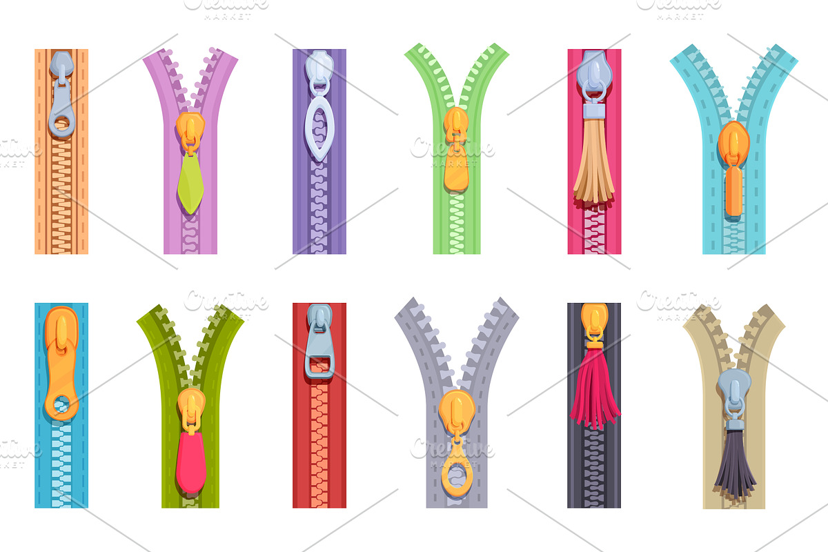Cartoon zipper. Different bright, an Illustration by Valerie Bodnar