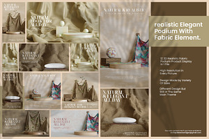 PODIUM WITH FABRIC ELEMENT