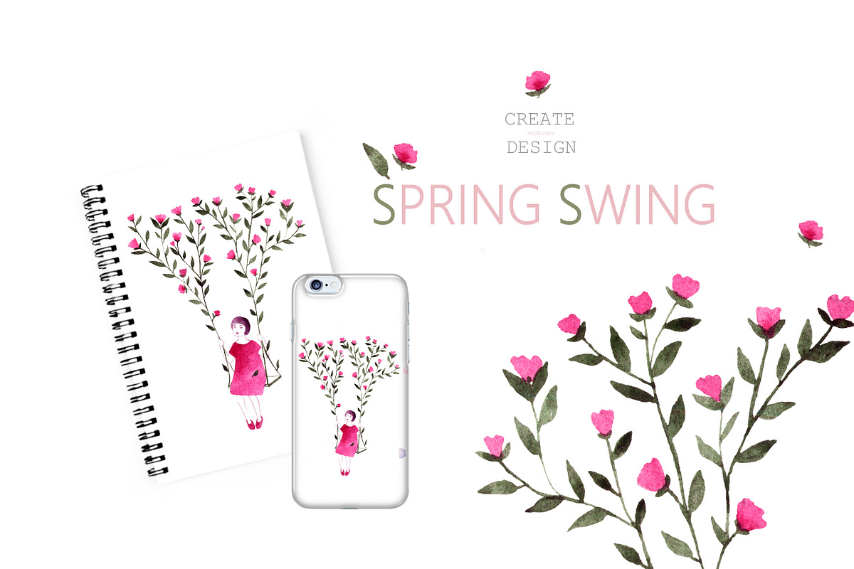 Spring swing, an Illustration by Knysh Ksenya (Photo 3 of 5)