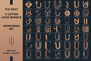 Letter U Logo Bundle UU Monogram Set