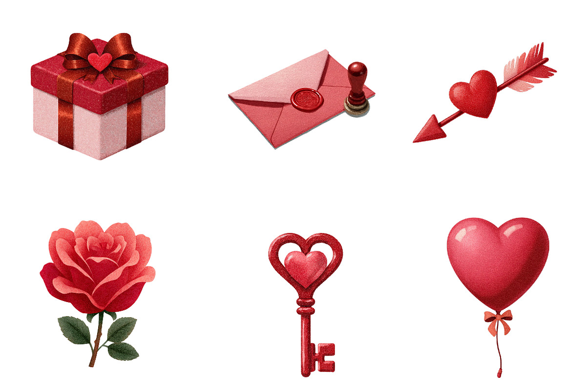 valentine clipart set, an Illustration by CreationArt (Photo 5 of 5)