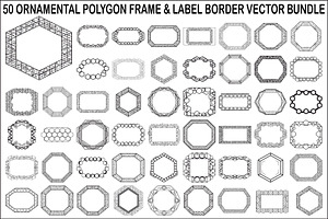Polygon Frame & Label Bundle, an Illustration by Creativeshirt