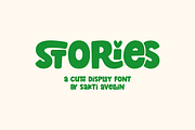 Stories - Cute Display Font, a Handwritten Font by SaktiAvellin (Thumbnail 1 of 9)