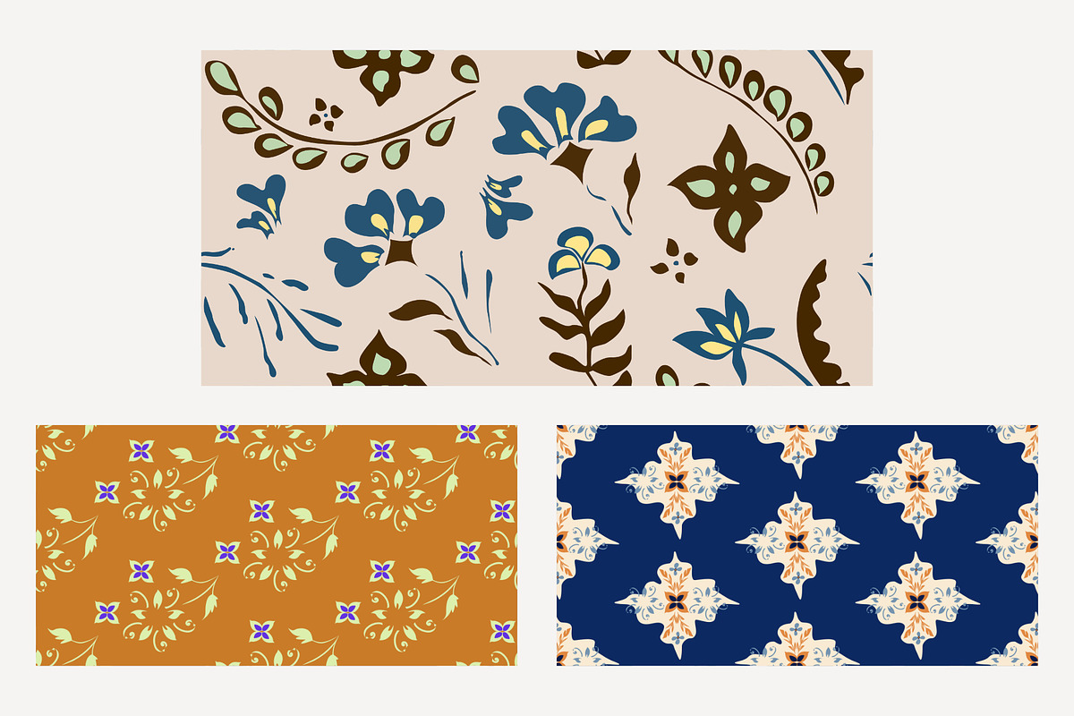 Folk Floral Patterns, a Pattern Graphic by Trisuphat (Photo 3 of 5)