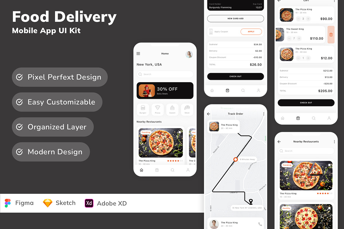 Food Delivery Mobile App UI Kit, an UI Kit Template by Betush (Photo 1 of 3)