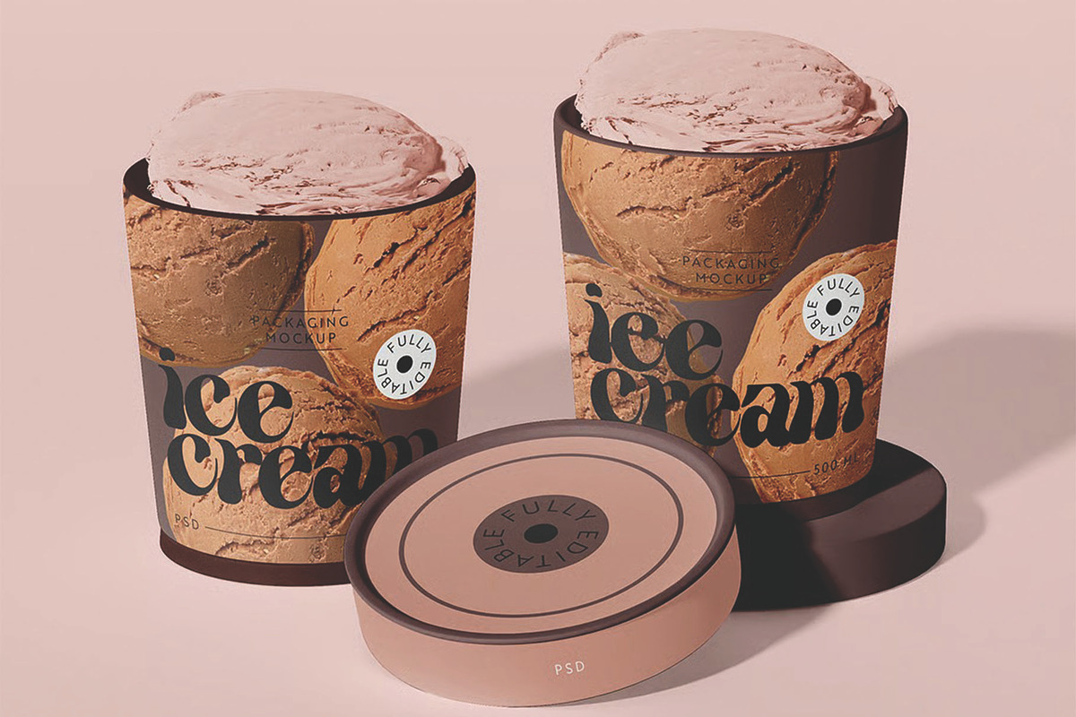 Ice Cream Cups Mockup, a Packaging Mockup by skybluecreative (Photo 3 of 3)