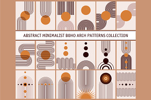 Boho minimalist arch card clipart