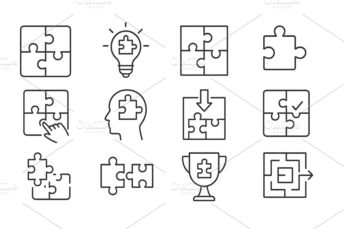 Creative puzzle pieces symbolizing, a Technology Illustration by ZinetroN
