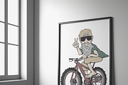 Groovy Bearded Mountain Biker vector, a Person Illustration by Fresh Wave Design (Thumbnail 4 of 8)