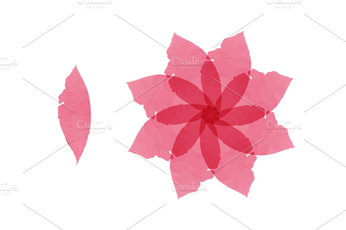 Pink watercolor flower and single, an Object Illustration by okskukuruza