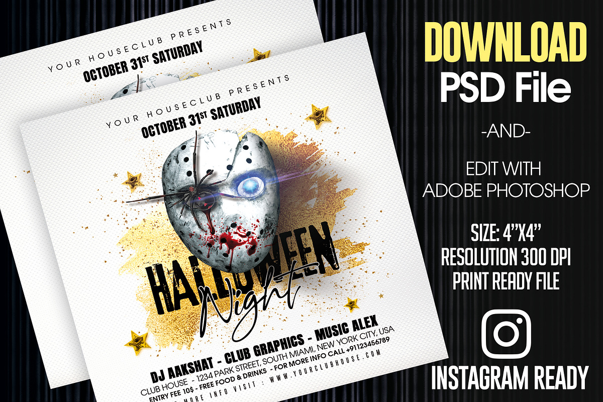 Halloween Party Flyer, a Templates & Theme by MithilaCreation (Photo 2 of 6)