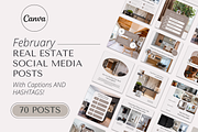 Aesthetic February Real Estate Posts, a Social Media Template by Marketing Templates Co. (Thumbnail 1 of 9)