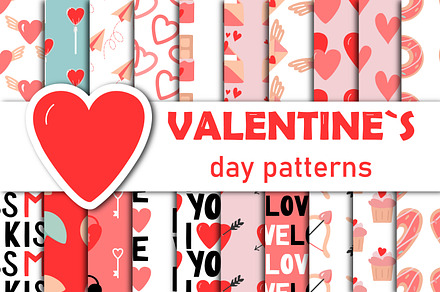 Valentines Day Seamless Patterns, a Pattern Graphic by fancykeith