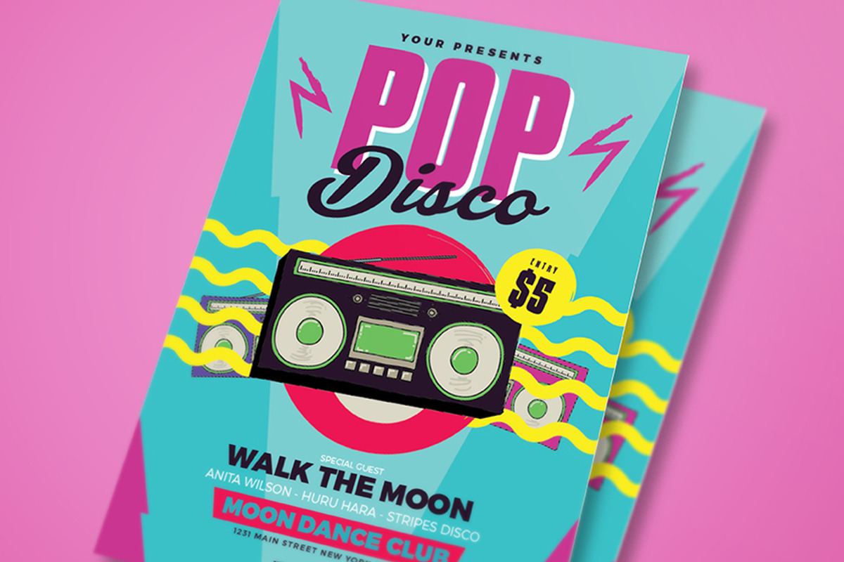 Pop Disco Flyer, a Flyer Template by Guuver (Photo 2 of 3)