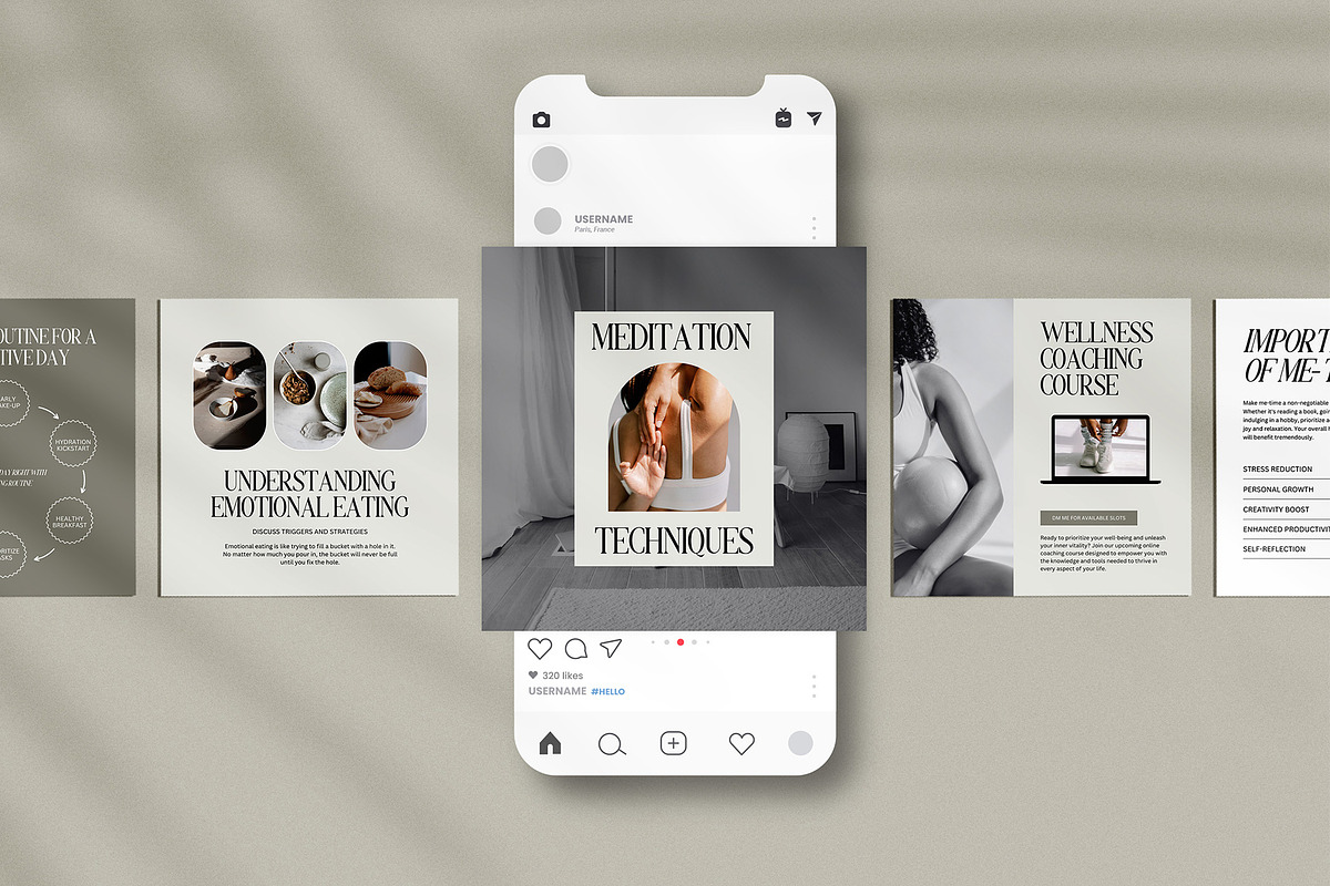 Wellness Coach Instagram Bundle, a Social Media Template by Amaré Creative (Photo 1 of 5)