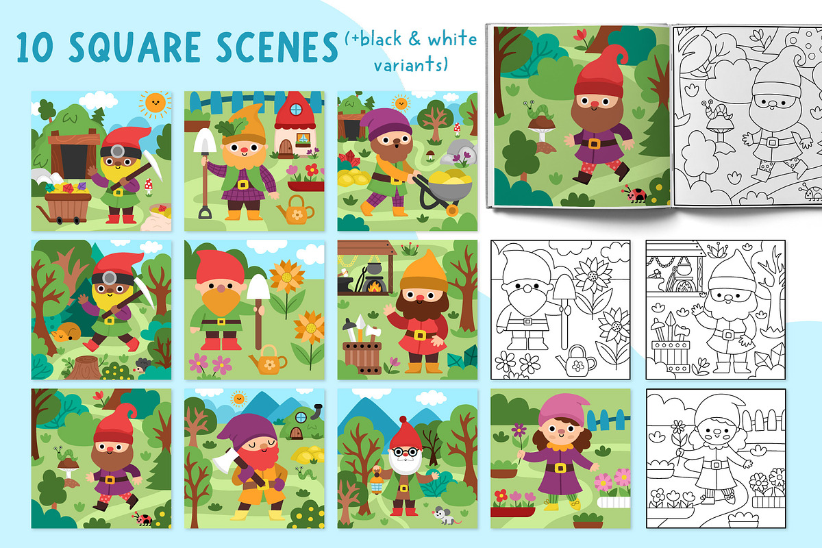 Funny dwarfs clipart and designs, an Object Graphic by Lexi Claus (Photo 4 of 9)