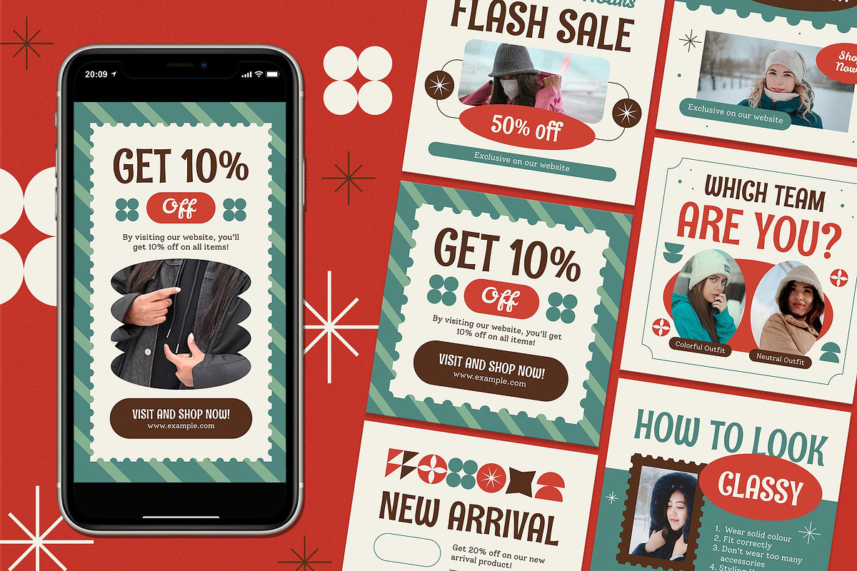 Winter Fashion Instagram Set, a Social Media Template by Aiyari Graphic (Photo 1 of 3)