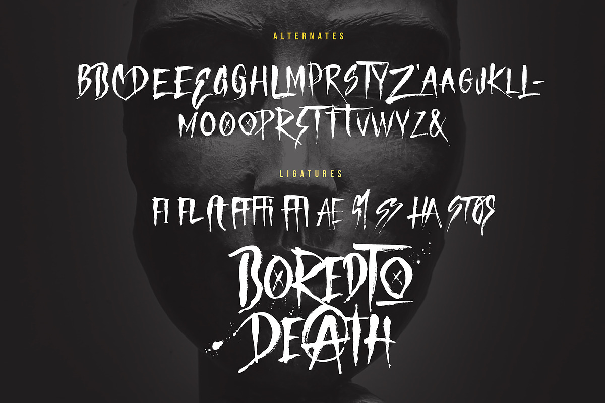 Bored To Death Regular + SVG, a Font by Fortunes Co (Photo 10 of 15)
