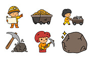 miners illustration set bundle, an Object Illustration by foxndeer (Thumbnail 2 of 4)
