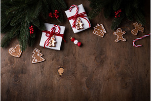 Christmas background with gift box, a Holiday Photo by Yulia Furman
