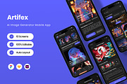 Artifex - AI Image Generator Mobile, an App Template by productype1 (Thumbnail 1 of 5)