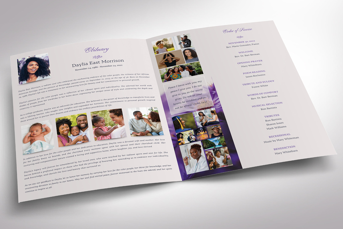 Lavender Love Tabloid Funeral, a Brochure Template by Godserv Designs (Photo 3 of 10)