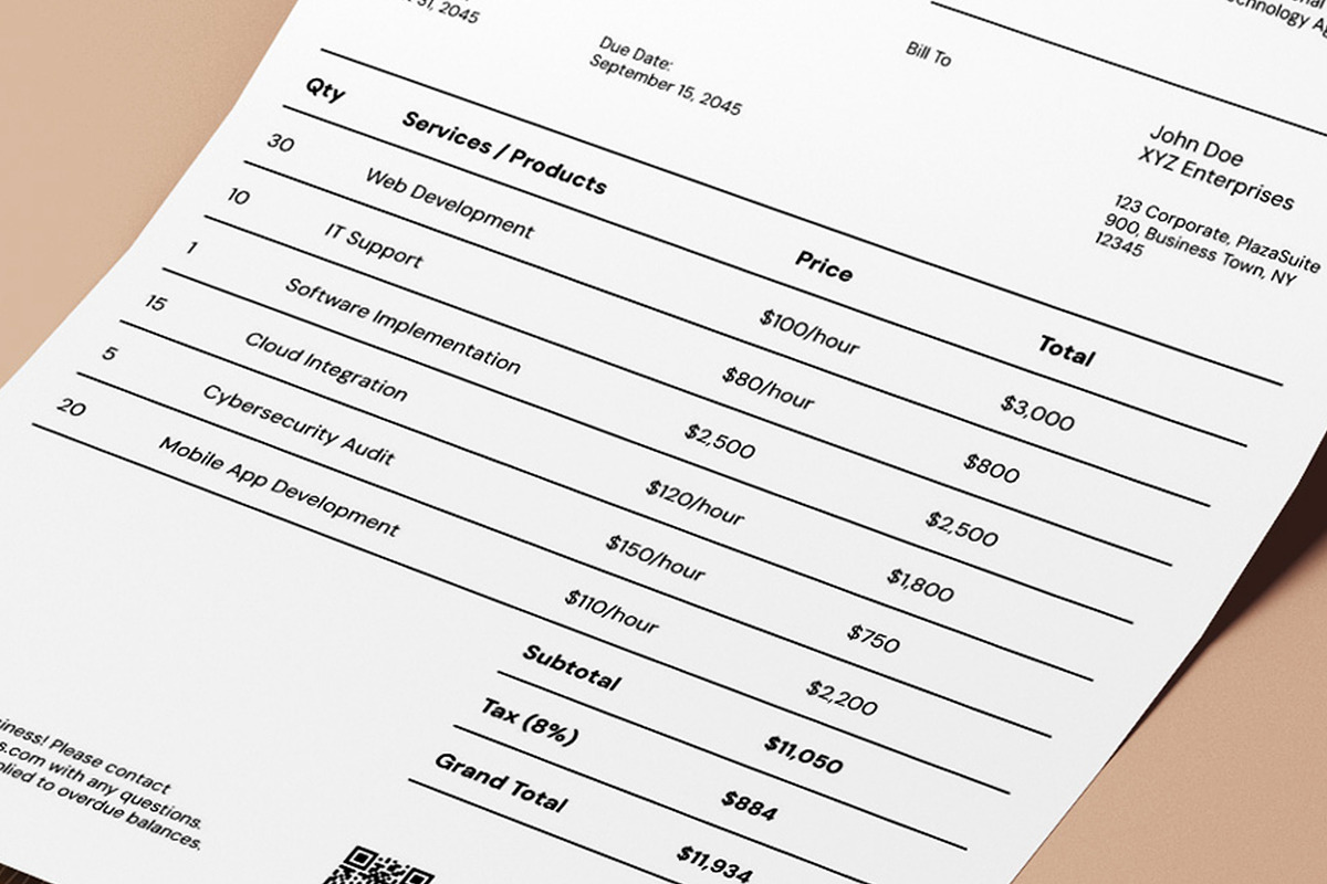 Invoice Template - Gradeent preview 3