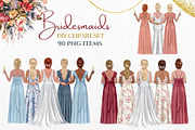 Bridesmaid Clipart Set., a Person Illustration by ColorfulPT (Thumbnail 1 of 6)