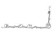 Halloween Skeleton Border with Scary, a Seasonal Illustration by Valenty (Thumbnail 1 of 3)