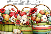 Whimsical Eggs Basket Clipart, an Illustration by Black Bird Studio (Thumbnail 1 of 5)