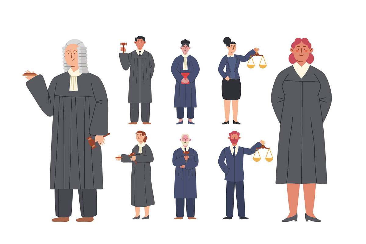 Judge and Justice Characters Set
