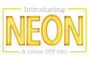 Neon - OTF colour font, a Handwritten Font by ink drop (Thumbnail 1 of 4)