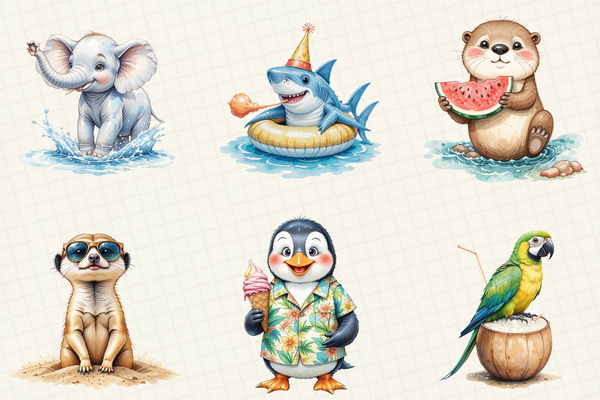 Summer Animal Clipart, an Illustration by OK Design (Photo 2 of 6)