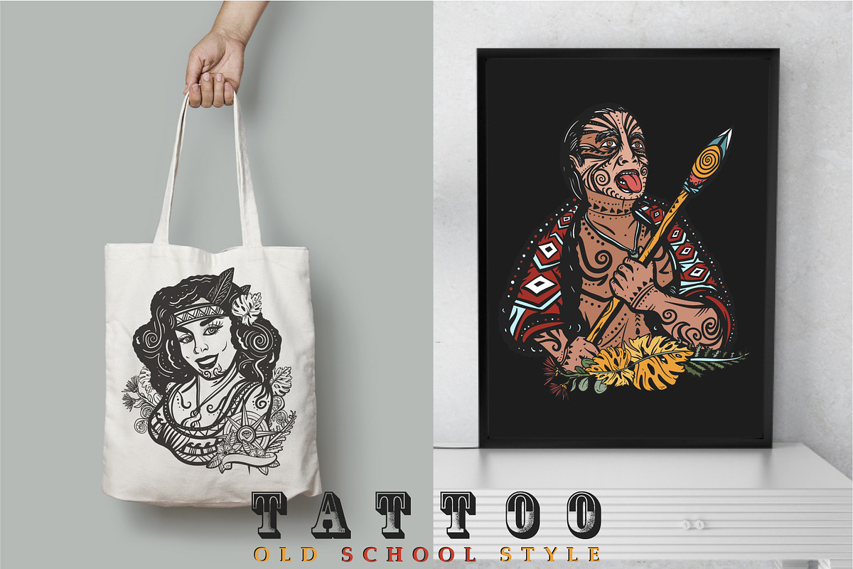 New Zealand old school tattoo, a Background Graphic by intueri (Photo 6 of 7)