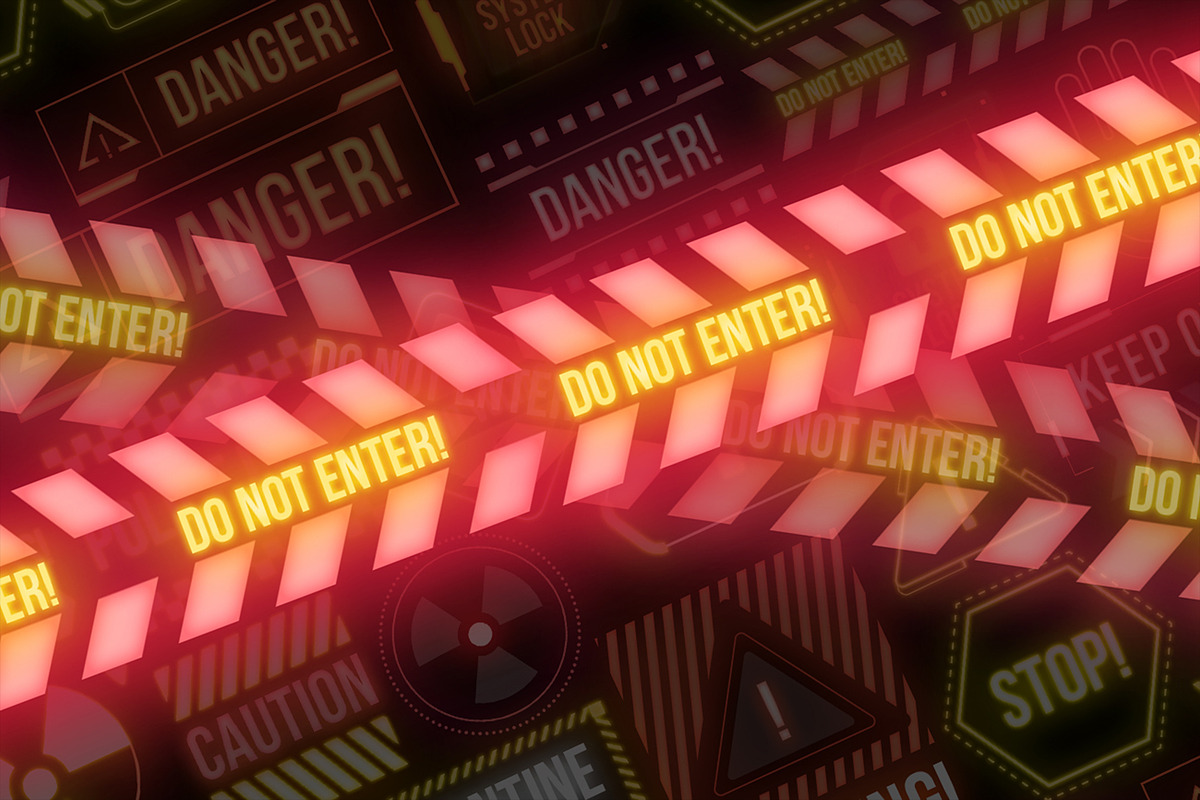 Cyberpunk Warning Signs, an Object Graphic by Pixflow