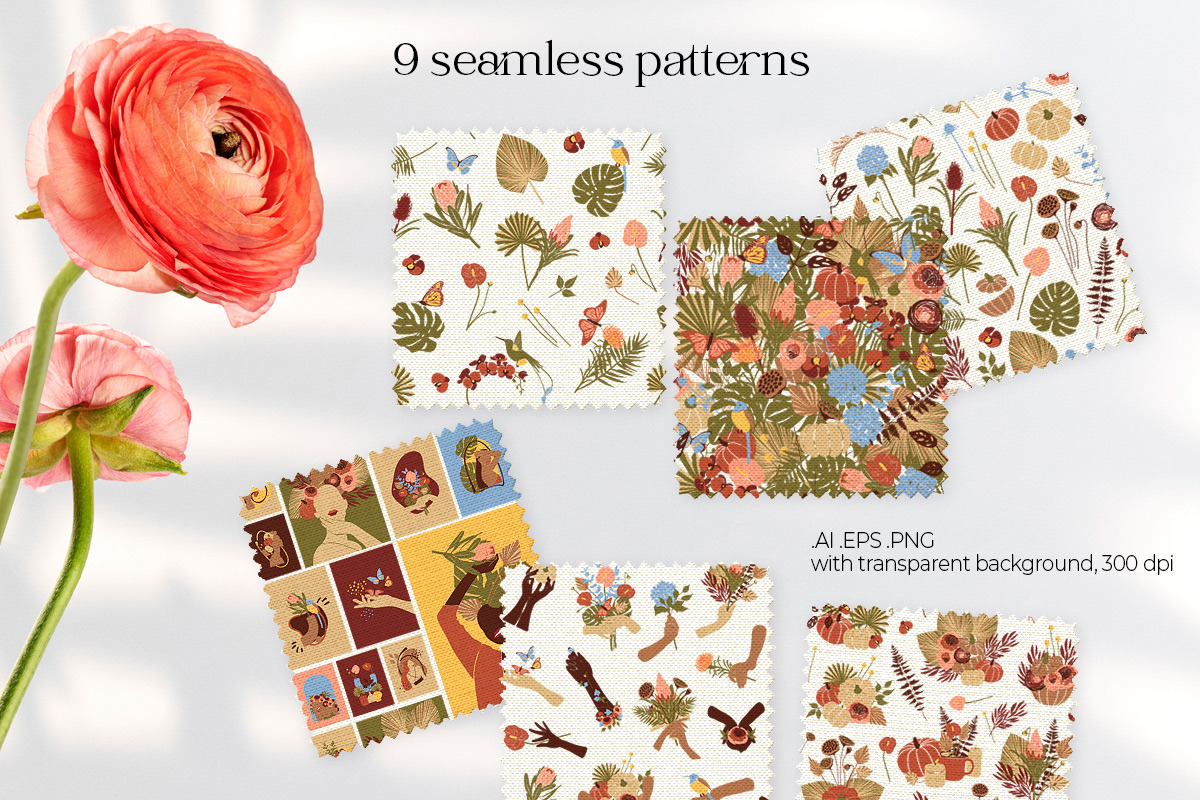 Autumn Women. Floral Abstract Set, an Object Graphic by Julie&Taily (Photo 14 of 21)