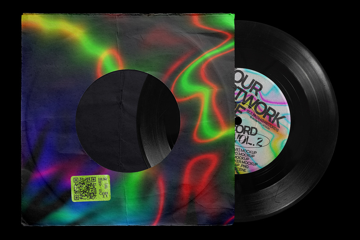 7 Inch Vinyl Record - Mockups Bundle, a Packaging Mockup by BULBFISH (Photo 13 of 16)