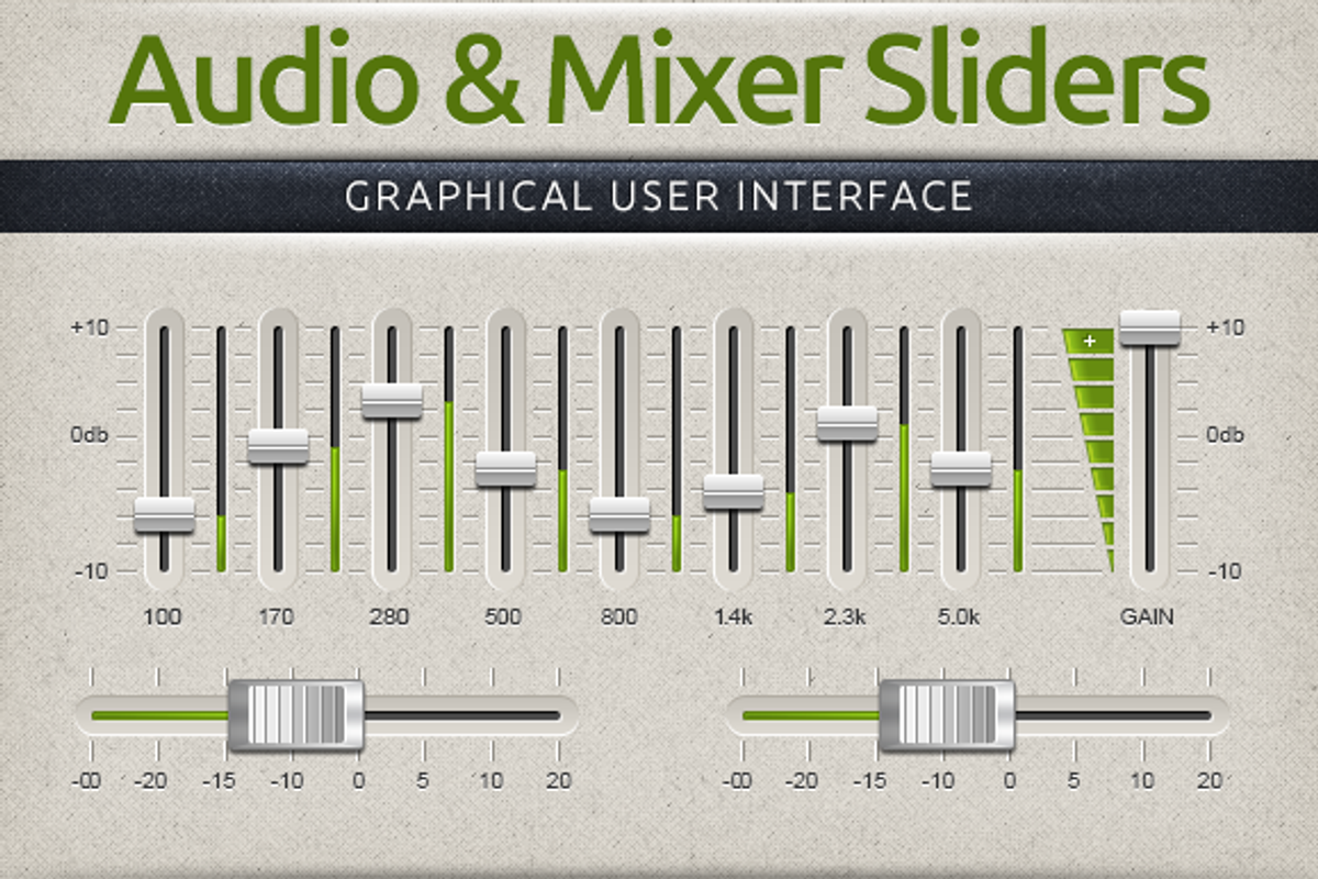 Audio & Mixer Interface Sliders, a Templates & Theme by Creativenauts