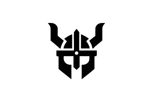 Viking helmet silhouette, a Branding & Logo Template by Vectorium Studio