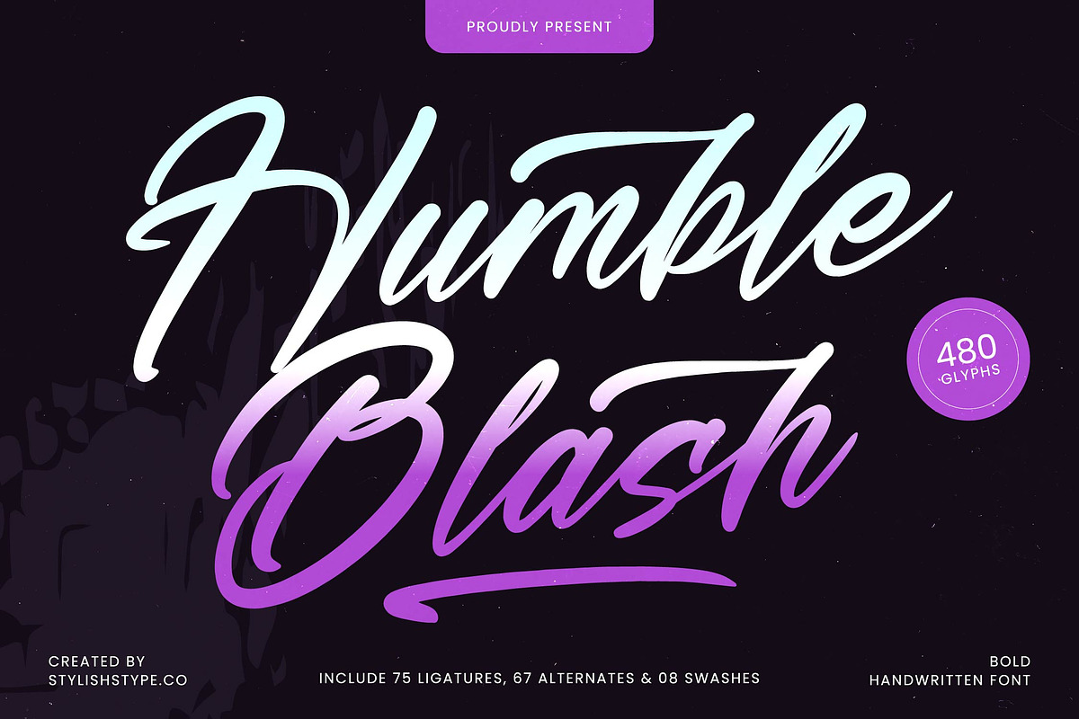Humble Blash Bold Handwritten Font, a Script Font by stylishtype.co (Photo 1 of 20)