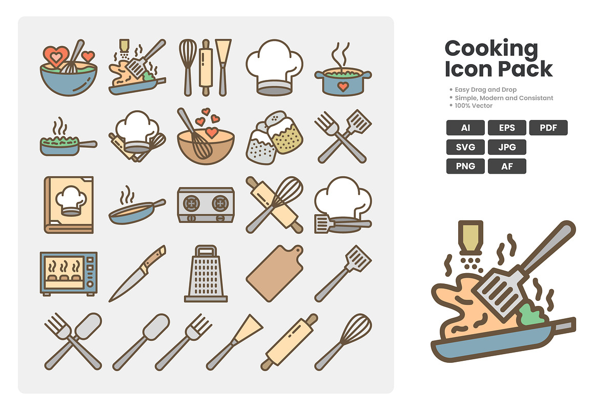 Kitchen & Cooking Tools Icon Pack, a Duotone Icon by erifqizeicon (Photo 2 of 3)