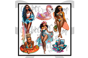 Black Woman Summer girls clipart, an Illustration by CraftCrateShop (Thumbnail 5 of 6)