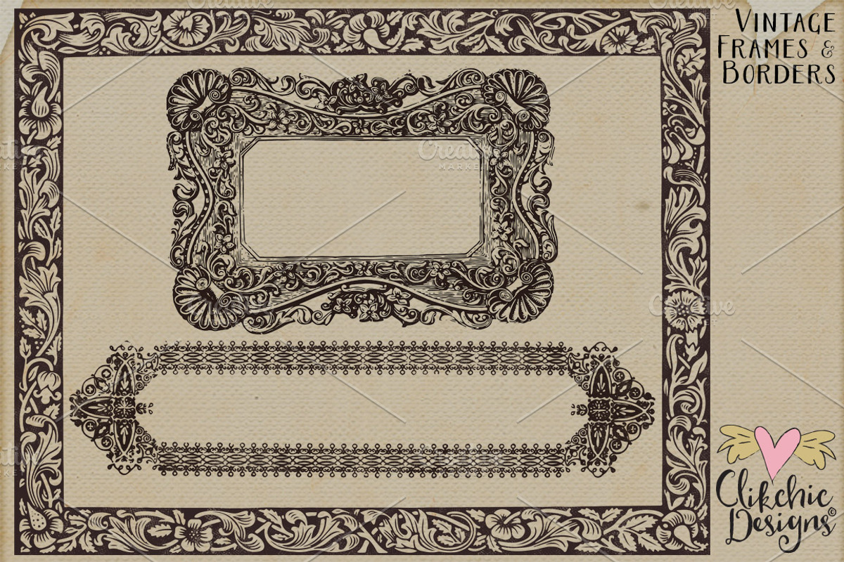 Vintage Frames & Borders Plus PS abr, a Decorative Illustration by Clikchic Designs (Photo 3 of 5)