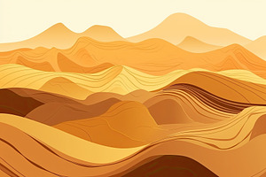 Minimalistic Orange-red Mountainous Abstract With Gold Accents For Stylish Deco