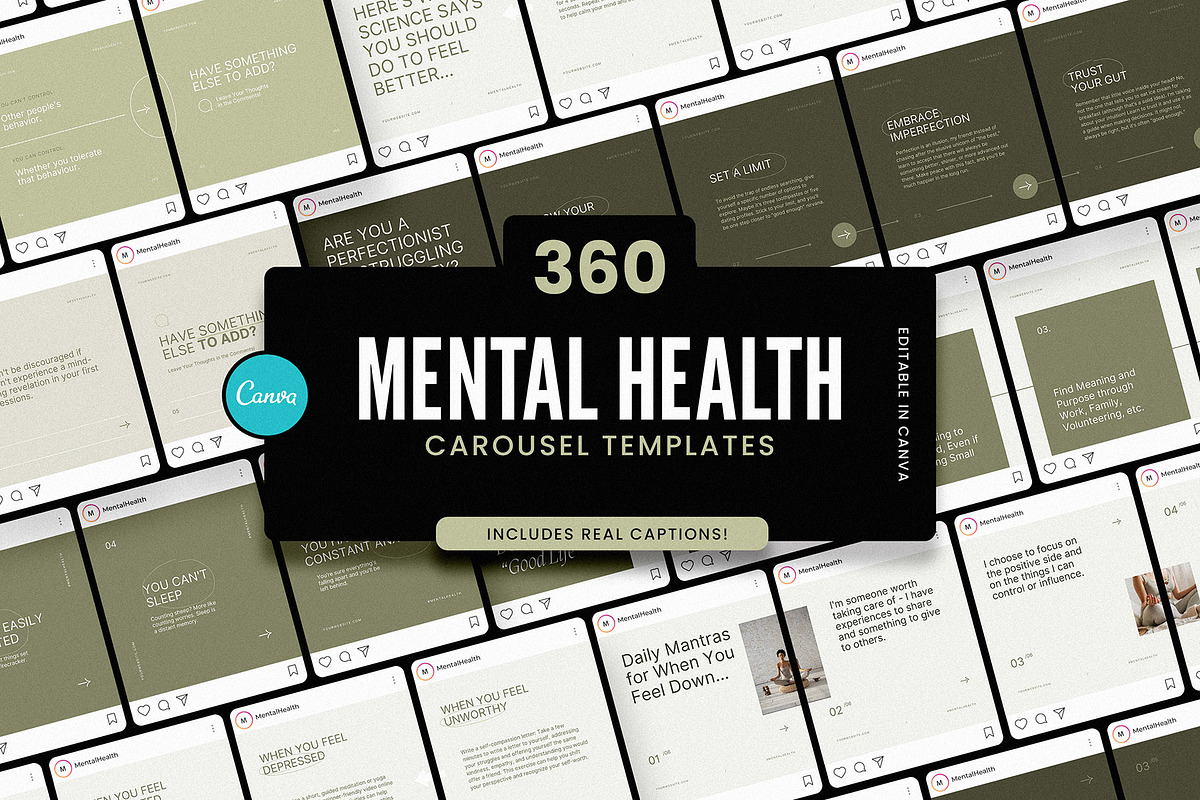 Mental Health Insta Carousels, a Social Media Template by AndrewPixel (Photo 1 of 15)