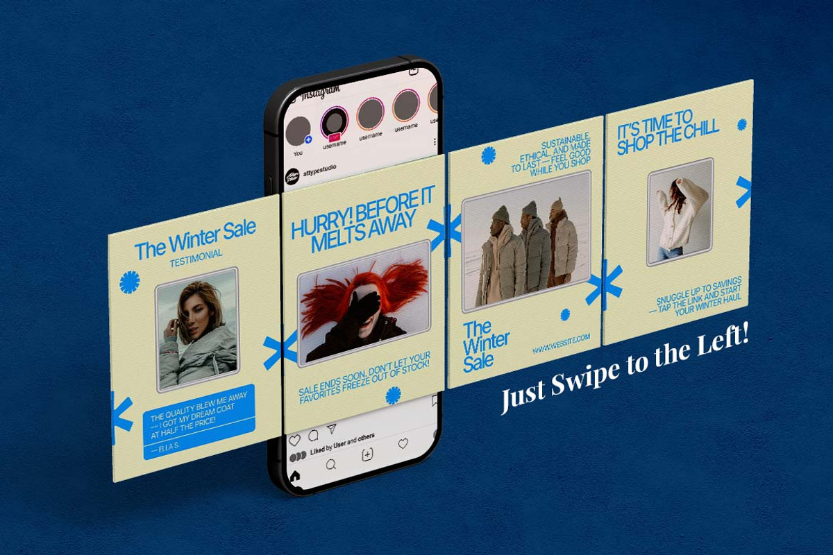 Winter Sale Instagram Carousel Canva, a Social Media Template by Attype (Photo 5 of 5)